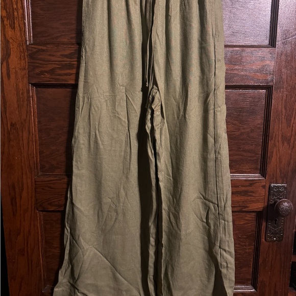 Max Studio Olive Green Flare Pants - Picture 3 of 9